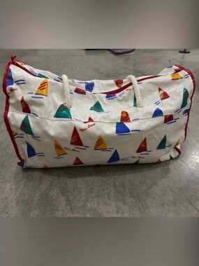 Vintage Ken Done Sailboat Print Travel Duffle Bag
